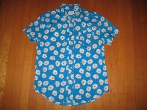 Crewcuts Boy's Blue Flower Print Button Up Shirt Sz 12 Short Sleeve - Picture 1 of 4