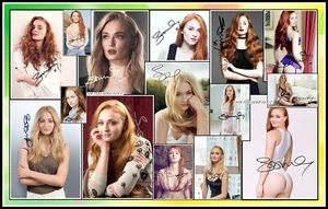 Sophie Turner, firmata, immagine su tela di cotone collage. Edizione Limitata (ST-6) - Foto 1 di 1