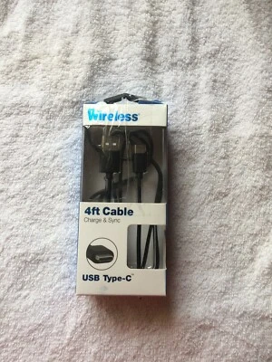Just Wireless 4' USB Type C Cable -Black - Charge and Sync -  New(open box) - Image 1 of 4