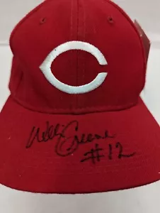 VTG Cincinnati Reds Willie Greene #12 Signed Baseball Cap 100% Wool Size 7 1/8 - Picture 1 of 12