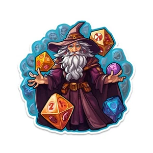 Adesivo vinile Wizard Conjuring a Dadi Storm - Foto 1 di 3