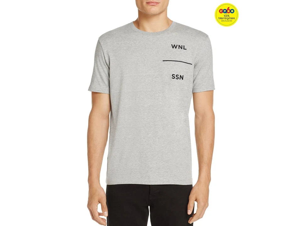 Camiseta masculina de algodão manga curta gola redonda cinza escola pública Nova York US$ 680 XS - Imagem 1 de 1