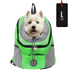Hunde Tragetasche Ruchsack Mesh Verstellbar Waschbar Haustier Tasche Grün - Bild 1 von 8