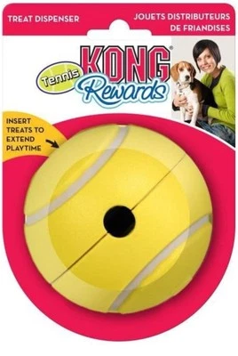 KONG Tenis Recompensas Pelota Pequeño/Mediano Dispensador de Golosinas Puzzle Juguete para Perros 3.5" Foto 1 de 3