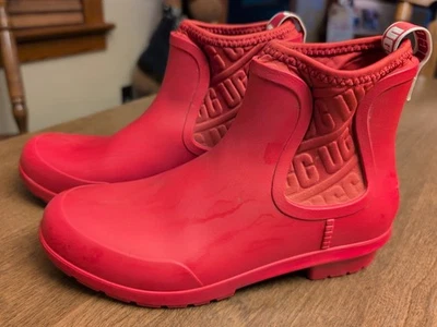 Botas de lluvia impermeables UGG para mujer con suela de gotas rojas - 7 - botas rojas zapatos Foto 1 de 4