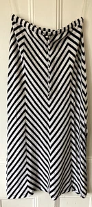 Jones Sport New York 8-panel maxi skirt black/white chevron drawstring waist - Picture 1 of 7