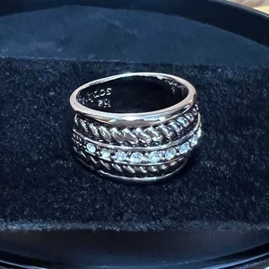 Lia Sophia silberfarben Zirkonia klobiger Akzent filigran Wirbel Ring Größe 9   - Bild 1 von 9