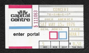 Paul McCartney & Wings, original Konzert Ticket, Landover, U.S.A. 1976, Beatles - Imagen 1 de 2