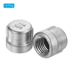 Tapa de montaje de tubería NPT de 1/4", paquete de 4 tapas de tubería de acero inoxidable para hágalo usted mismo, plomería - - Imagen 1 de 6