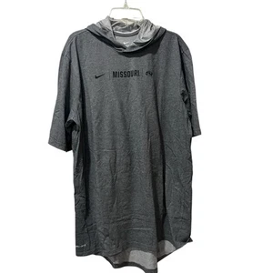 Nike Dri-Fit Mizzou Short Sleeve Hooded T-Shirt Size Medium Gray Missouri - Picture 1 of 8