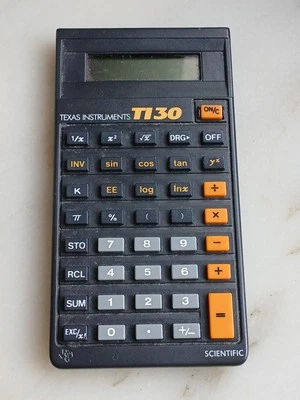 Texas Instruments T130 1986 Scientific Calculator Assembled in Italy 13 x 7 cm - Image 1 of 4