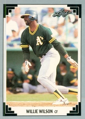 1991 Leaf Willie Wilson 299 Athletics - Image 1 of 2
