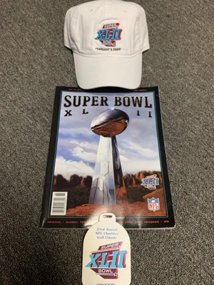 Chapéu Reebok Super Bowl XLII ajustável com programa e etiqueta de bolsa (Arizona) Giants vs Patriots - Imagem 1 de 4