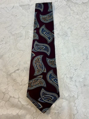 Винтажный Oscar De La Renta шеи шелковый галстук земли тон пейсли - Изображение 1 из 4