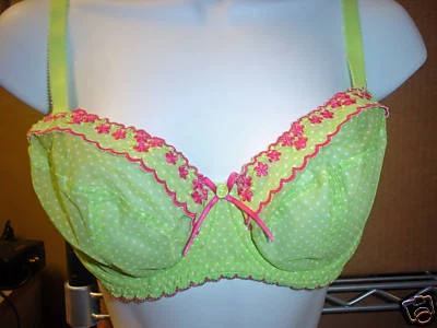 Freya 4122 Daisy Plunge Underwire Reino Unido Talla 34D/Estados Unidos Talla 34D Lima Lunares Nuevo con Etiquetas Foto 1 de 3