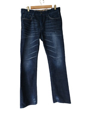 EXPRESS Men's Slim Jeans 34x34 Blue Cotton Slightly Distressed 