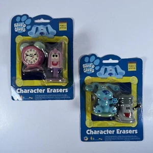 Vintage Blues Clues 1998 Viacom Character Erasers 2 New Old Stock Packs - Bild 1 von 6