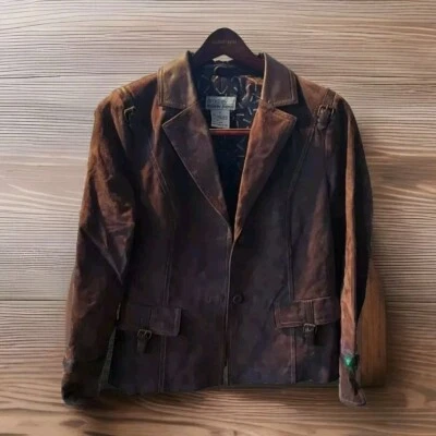 Chaqueta de cuero de gamuza Bradley Bayou marrón - talla S Foto 1 de 4