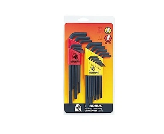 Bondhus 22199 HLX22 Double Pk Inch&Metric Hex Tip Key Set HLX13/HLX9M, FREE SHIP - Image 1 of 1