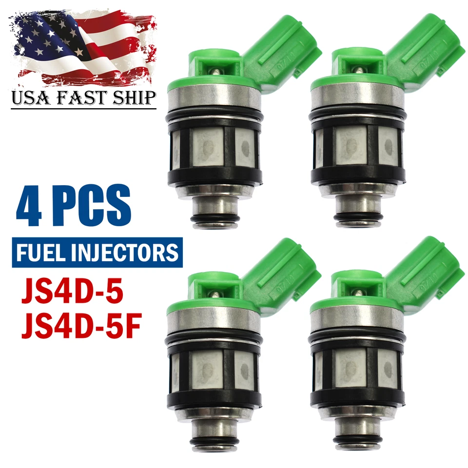 4 piezas inyectores de combustible JS4D-5 para camioneta Nissan Frontier Xterra 1996-2004 2,4 L gas Foto 1 de 4