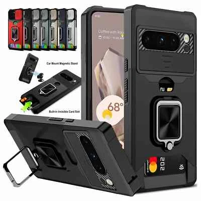 Shockproof Case for Google Pixel 9A 9 Pro XL 8 7A 7 6 6A Card Slot Stand Cover - Image 1 of 4