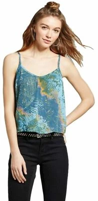 Cami femenina Mossimo para mujer (impresión azul, grande) nueva con etiquetas envío gratuito a EE. UU. Livtown Foto 1 de 4