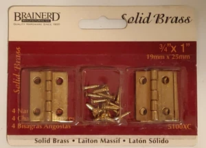 4 Solid brass hinges 1" X 3/4" Brainerd 5100XC Brainerd - Picture 1 of 2