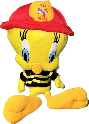 Collectible 2001 Tweety  USA Fire Fighter Plush Warner Brothers Toy - Image 1 of 3