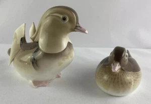 Noritake Nippon Toki Kaisha PAIR Vintage 1960s Mandarin Duck Figurines - Picture 1 of 11
