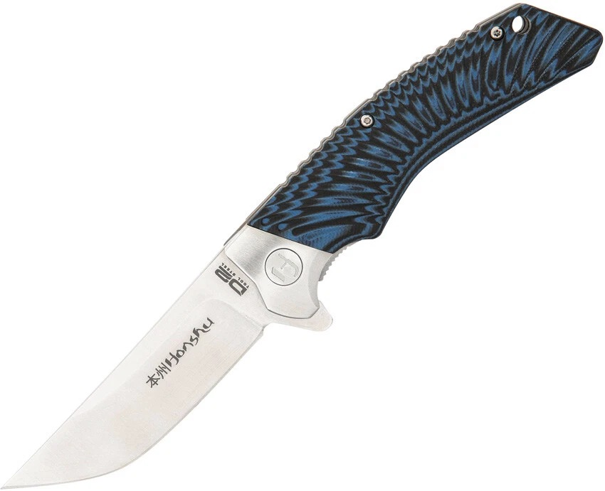 United Cutlery Honshu Sekyuriti Pocket Knife Black/Blue Folding D2 Steel