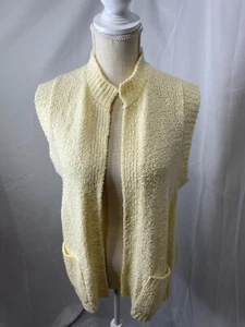 Chaleco Suéter Vintage Bonnie Lee Leroy Frente Abierto Talla 44 Color Crema - Imagen 1 de 12
