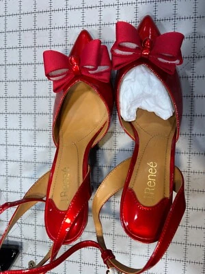 J. Renee Tacones rojos con lazos y correa al tobillo, talla 9 Foto 1 de 3