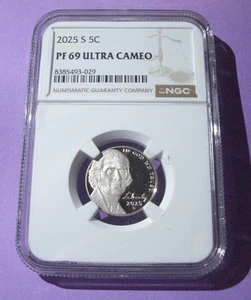 2025 S Jefferson Nickel 5C NGC PF 69 Ultra Cameo (IN HAND) (MAY BE LAST YEAR) - Picture 1 of 3