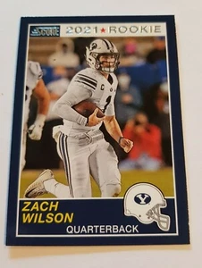 2021 Panini Chronicles - 'Zach Wilson - BYU/Jets - Score Base Card - RC - Picture 1 of 2