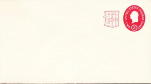US Postal Stationery Scott # U538 Mint Entire - 2+2 Cents Carmine Surcharged - Picture 1 of 1