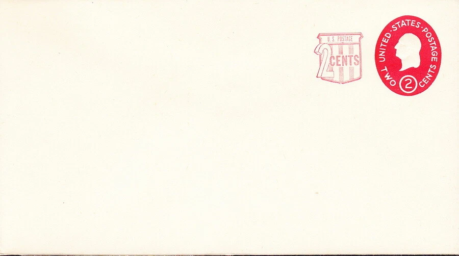 US Postal Stationery Scott # U538 Mint Entire - 2+2 Cents Carmine Surcharged - Image 1 of 1