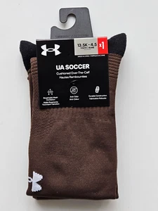 Under Armour U7801P1-Brown UA Soccer Over The Calf Socks 1 Pair Size 13.5K-4.5Y - Picture 1 of 4