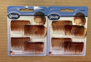GOODY Brown Hair Tuck Side Combs 4-Pack 1.75” New 2000 Made USA (Set Of 2) G55 - Picture 1 of 8