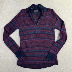 Eddie Bauer Mens Small Multicolor 1/2 Zip Stand Collar Fleece Pullover Aztec EUC - Picture 1 of 6