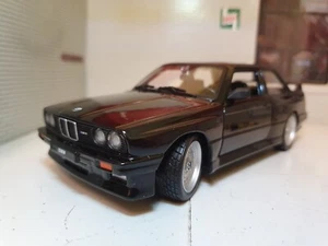 BMW M3 E30 3 Series 1988 21100 Sport Burago G 1:24 Scale Diecast Model Car Black - Picture 1 of 12