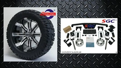Club Car DS Golf Cart 4" Spindle Extension Lift Kit +14" Wheels and 22" AT Tires Foto 1 de 4