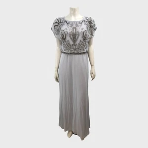 Jacques Vert Grey Embellished Dress - Size 12 - Picture 1 of 3