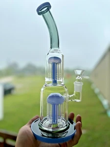 13" Heavy duty Glass Bongs Smoking Glass Water Pipe with 18mm Round handle - Picture 1 of 11