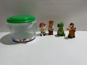 DISNEY PIXAR TOY STORY BUZZ REX BATH TOYS TUB BUCKET SET PLAYSET WOODY JESSIE - Picture 1 of 8