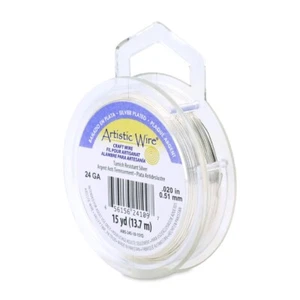 Alambre artístico plateado calibre 24 resistente al deslustre alambre plateado 15 yardas - Imagen 1 de 1