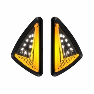 2Pcs Universal Motorcycle Dynamic Triangle Mount Turn Signal Taillight  White - Picture 1 of 6