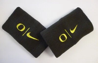 Nike Oregon Ducks Doublewide Wristbands NCAA Football Team Issued - Image 1 of 3