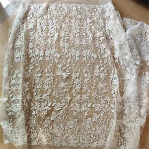 Abend Kleid Röcke Kostüm Spitze Tüll Blumen Stickerei Kleid Hochzeit Stoff - Bild 1 von 5