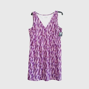 Eddie Bauer Wrap Dress V Neck Sleeveless Tie Dye Women's Large - Picture 1 of 5