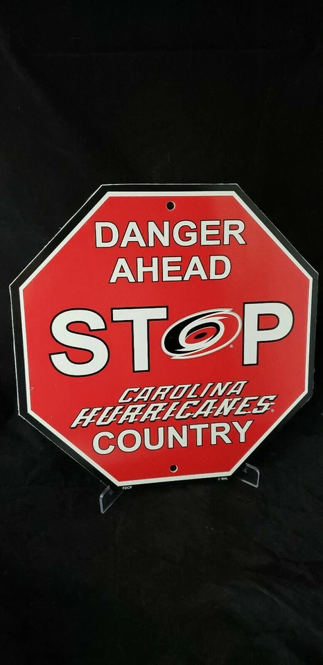 Letrero CAROLINA HURACANES NHL PELIGRO 12x12 plástico parada estilo PATRIOTA PAÍS Foto 1 de 1
